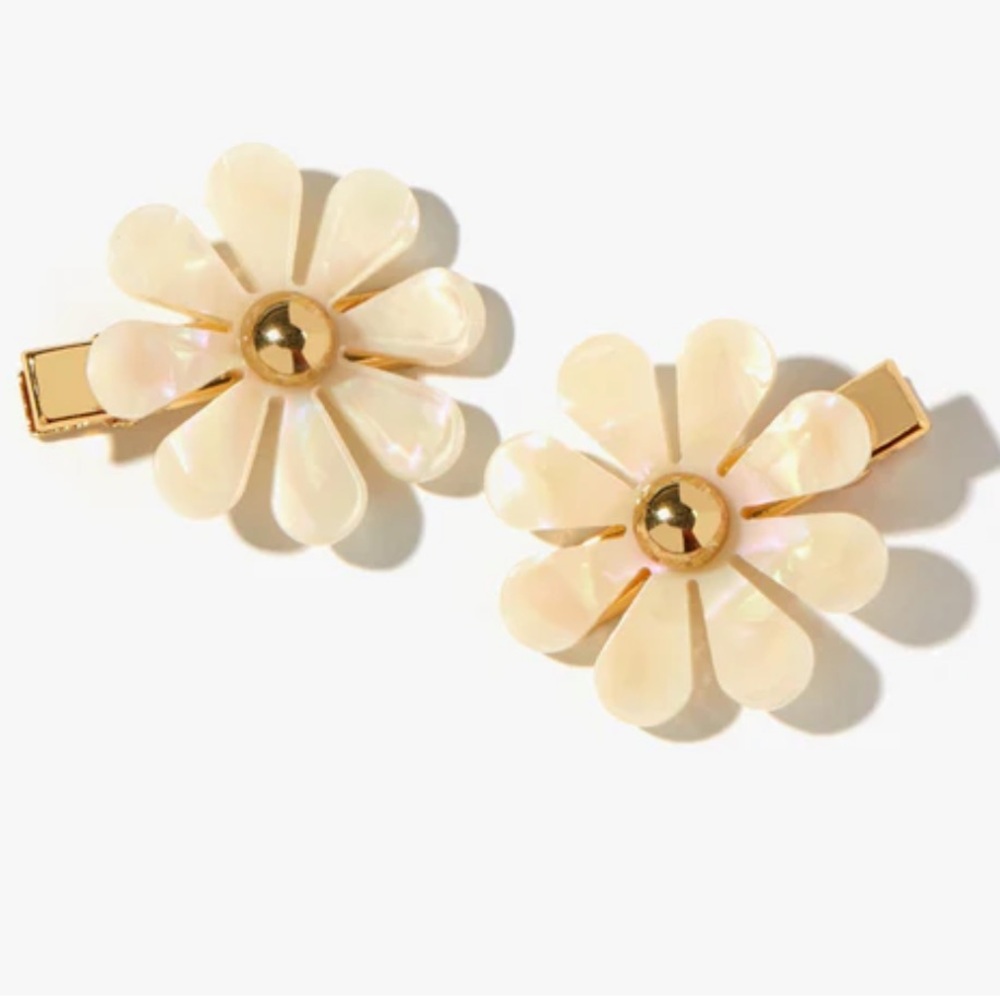 EACH Pearly and Gold Retro Hair Barrettes